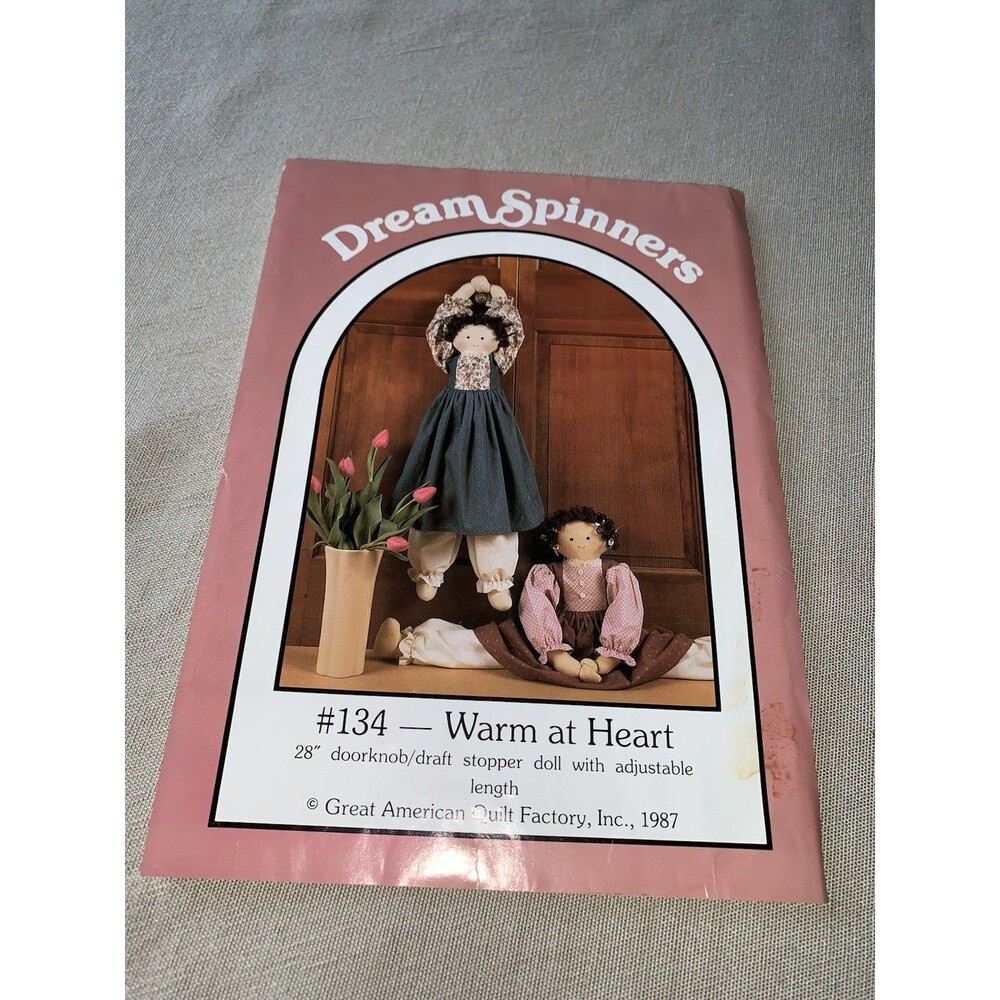 Vintage Doll Sewing Pattern Warm at Heart 28" Doorknob Draft Stopper #134
